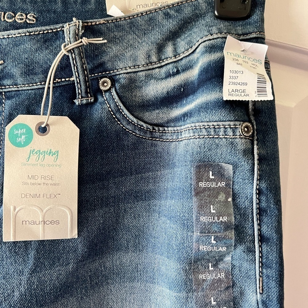 NWT Maurice’s‎ jeans jeggings L large reg mid rise - Picture 3 of 6
